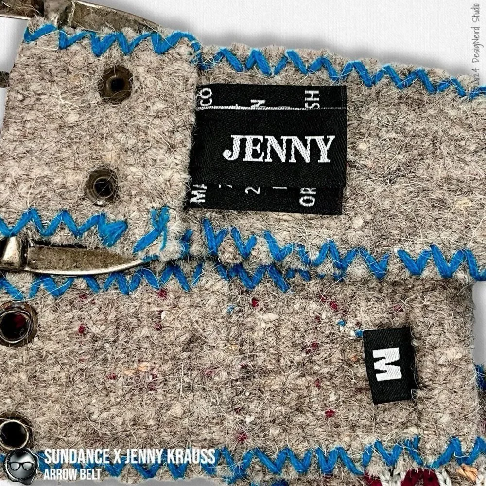SUNDANCE X JENNY KRAUSS EMBROIDERED WOOL ARROW BELT VINTAGE 2015 HANDMADE M/L